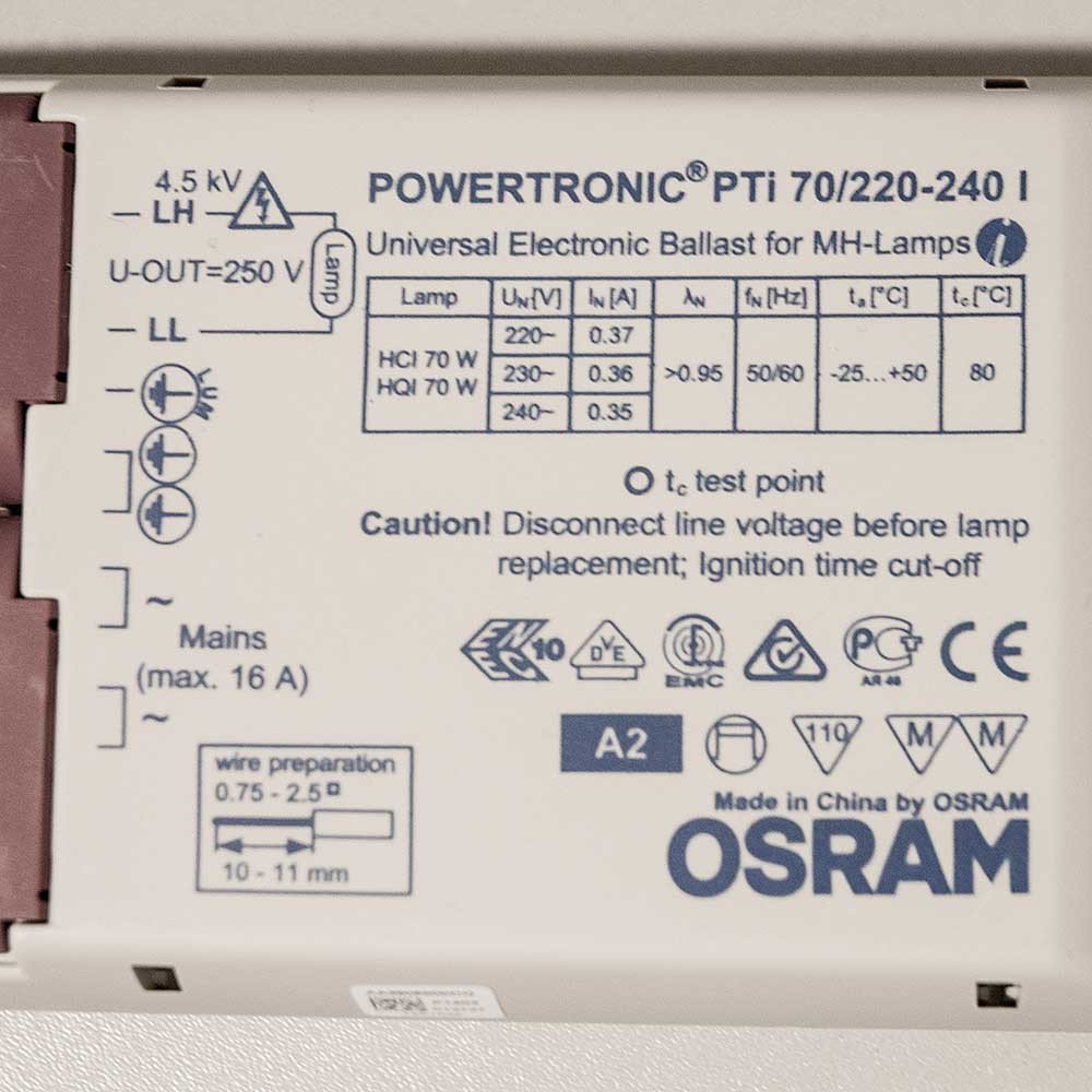 Elektronischer OSRAM Vorschaltgerät POWERTRONIC PTI 70W jedem Artikel muss