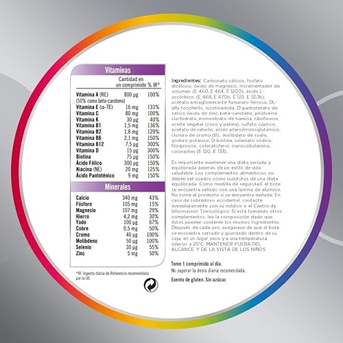 Multicentrum Mujer 50+ Complemento Alimenticio Multivitamínico y Multimineral para Mujeres 50+, Con Vitamina C y Zinc; Postmenopausia, Sin Gluten, 30 Comprimidos - imagen 2