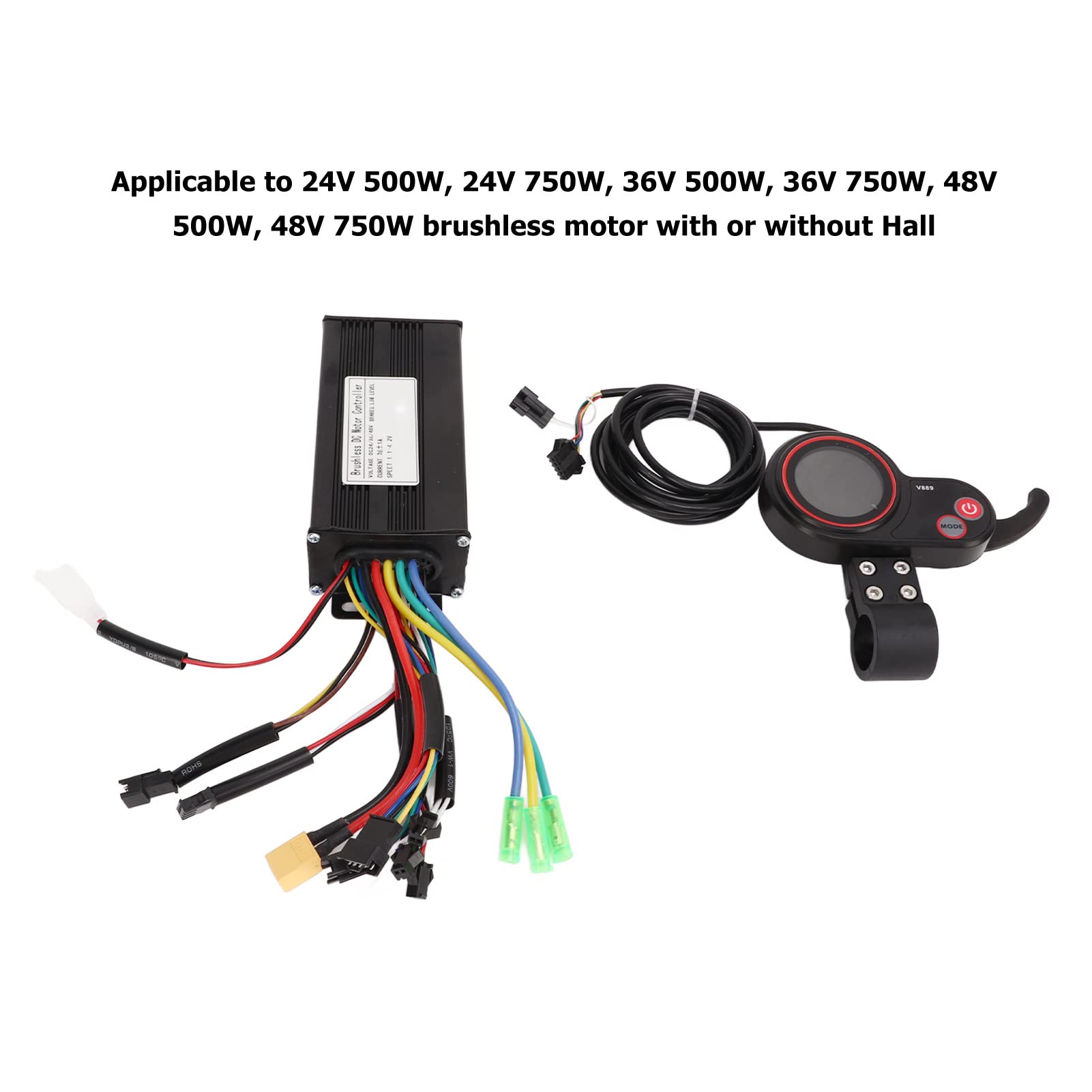 BuyWeek Kit Controller Motore brushless per Scooter Elettrico KUGOO M4, Controller brushless per Scooter Elettrico 24V 36V 48V V889 Set misuratore Display LCD
