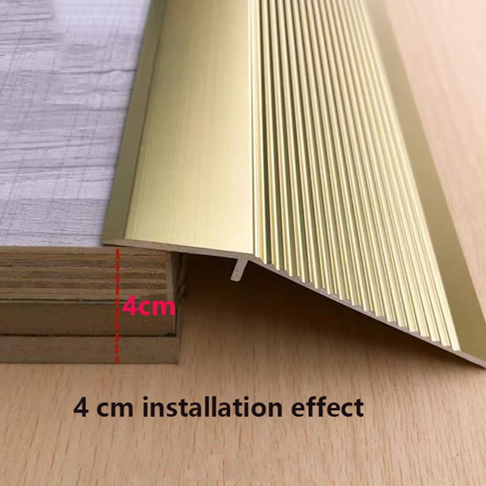 EMENAR Drinnen Bodenbelag Anti-Rutsch Türleisten Übergangsprofil Leicht Laminat Übergangsleiste Höhenausgleich 1-5cm (Color : 90CM Black)