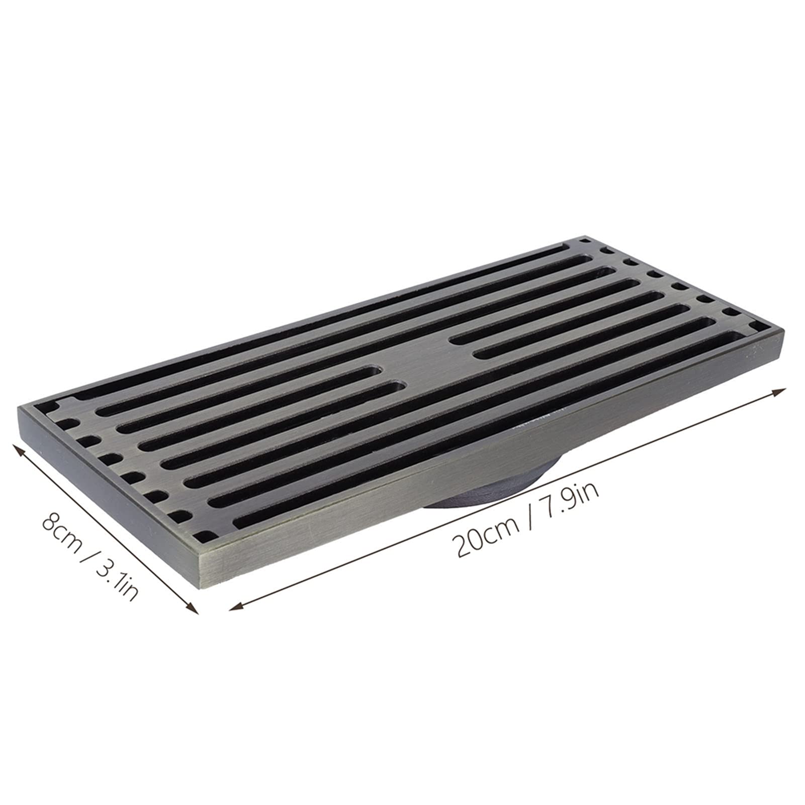 Juego de Drenaje de Piso Rectangular Moderno con Cesta de Filtro Dorado, Larga Vida útil, Adecuado para Varios Patrones de Azulejos, 1 ud.