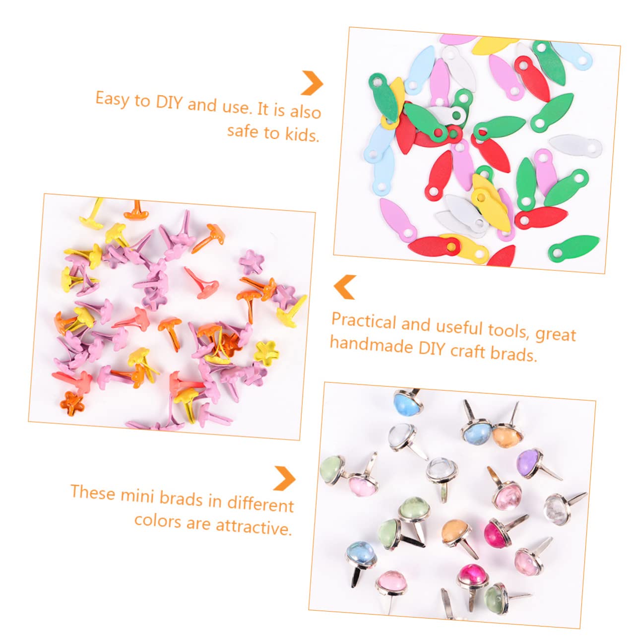 Operitacx 3 Sätze Bunte Horn Nägel Stifte Pastell Basteln Für Kinder Aus Papier Stifte Für Papierhandwerk Brads Handwerk Papierverschlüsse Brad Kidcraft-spielset Metall 2 Boxen * 3