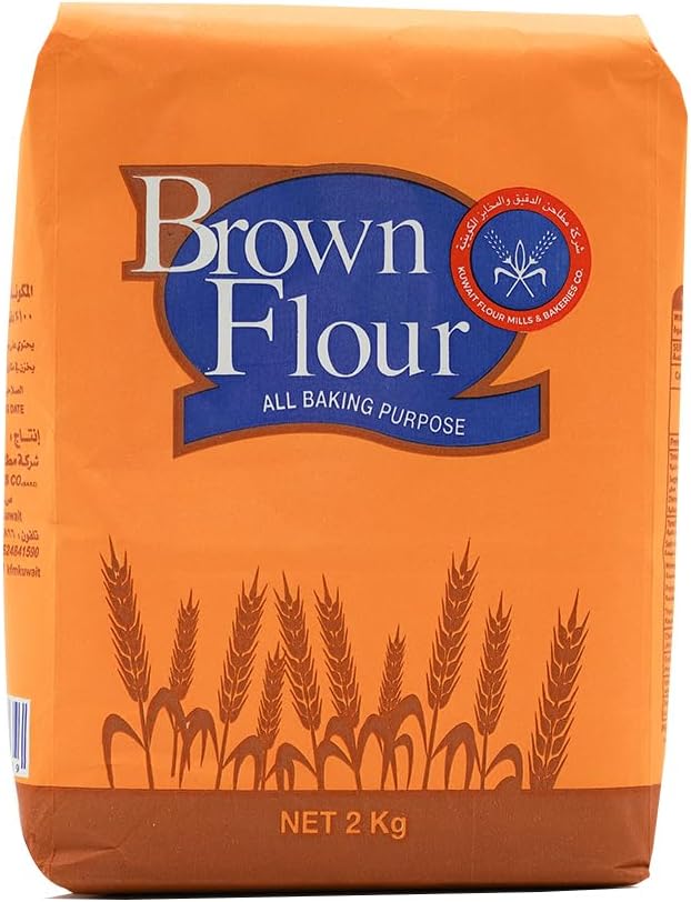KFMB Brown All-Purpose Flour 2kg - Premium Whole Wheat Baking Flour with Iron & Folic Acid – Smooth Dough Texture