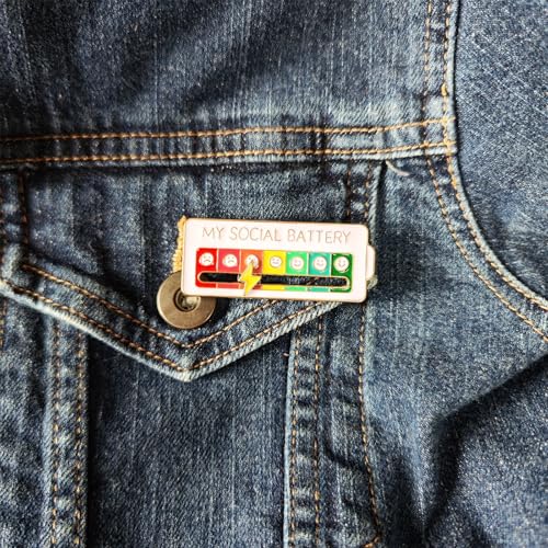 Arturbo Creative 3PCS Social Battery Slider Enamel Pins for Introverts - Unique Mood Expression Accessories for Bags, Hats, and Clothing - Image 4