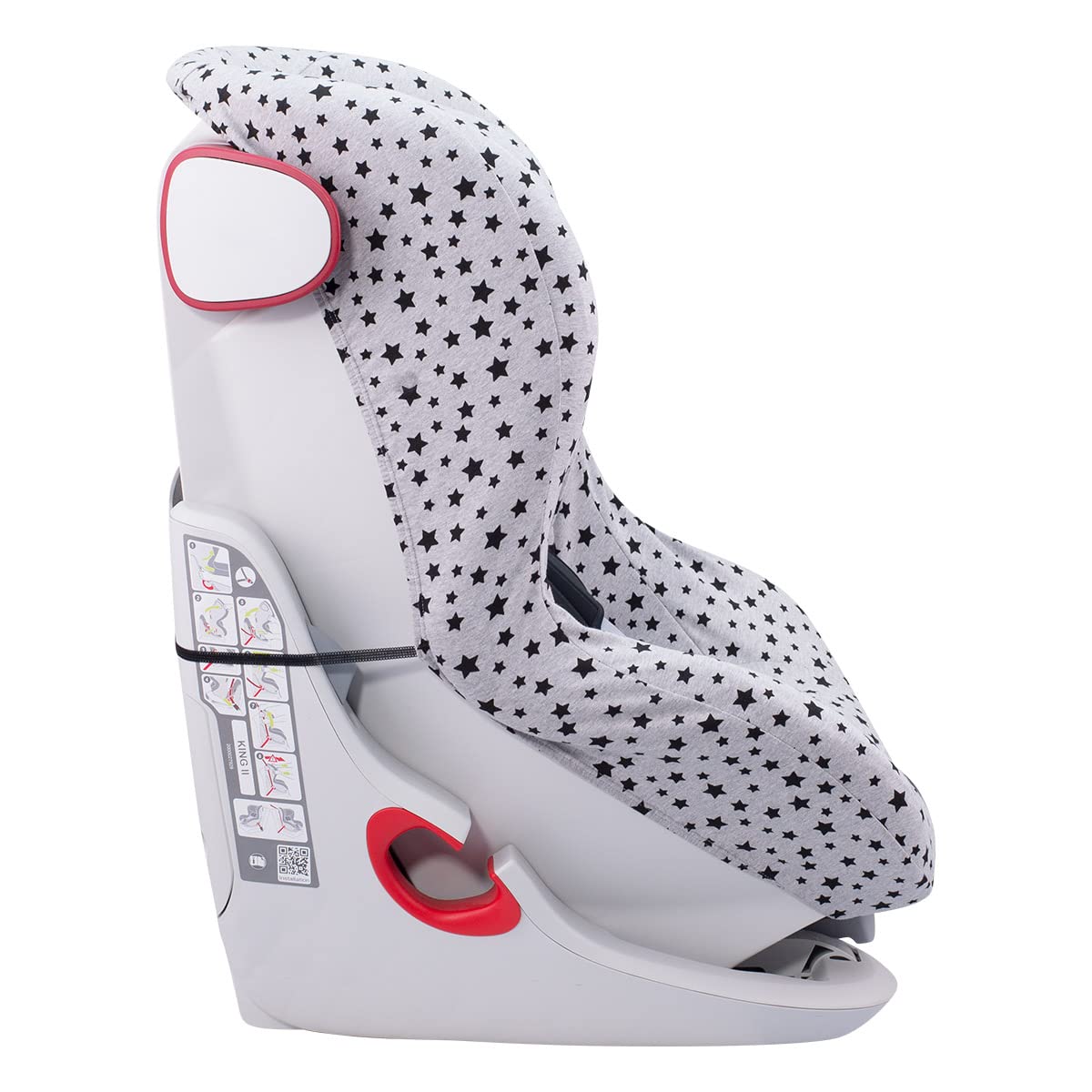 JYOKO KIDS Fodera universale in cotone per Seggiolino Auto con testa (Black Star)