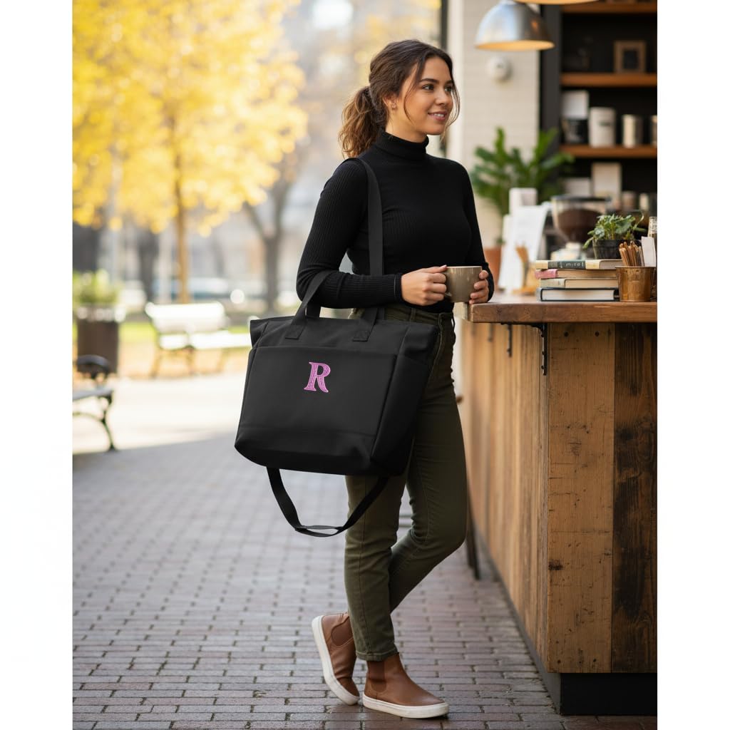 Bolso de Hombro Personalizado con Nombre o Iniciales Bordadas - Bolso Universitario Beatriz - Gran Capacidad 32L · Poliéster Reciclado e Impermeable