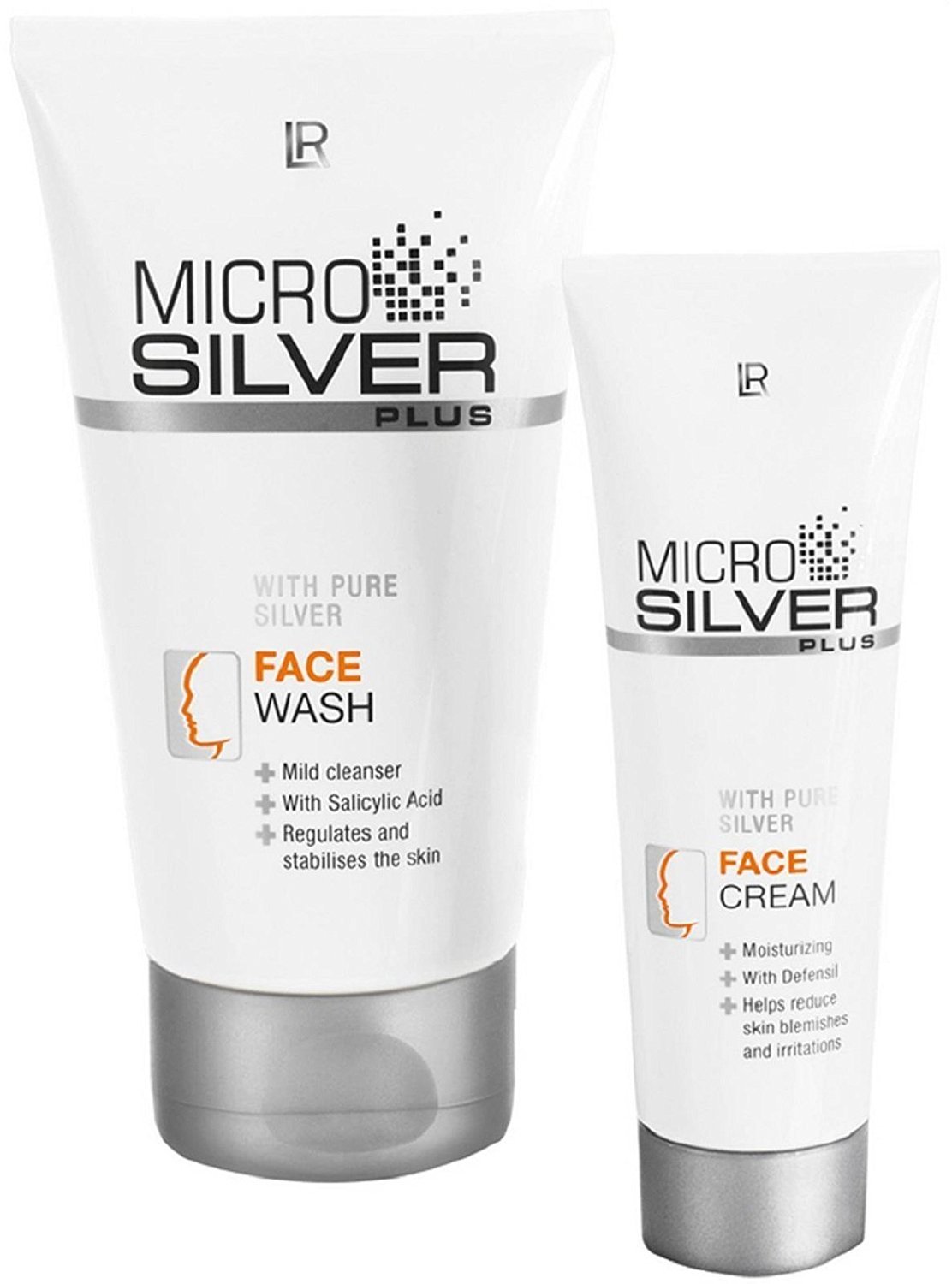 LR Microsilver Facial Care Set (150 ml Facial Wash Cream & 50 ml Facial Cream), 150 Milliliters