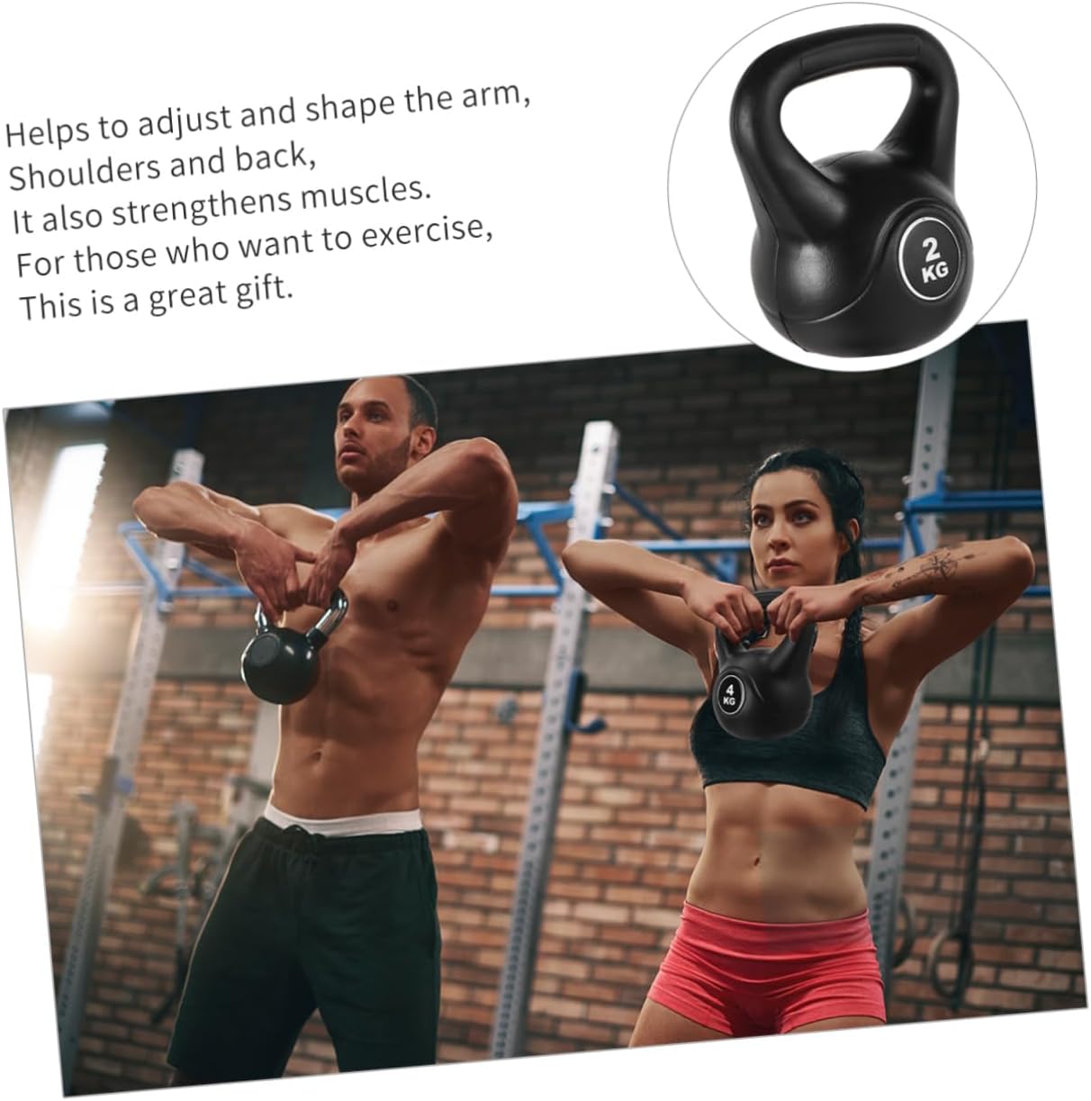 Totority 4kg Travel Workout Essential Lightweight Compact Plastic Kettlebell for Arm Muscle Exercise