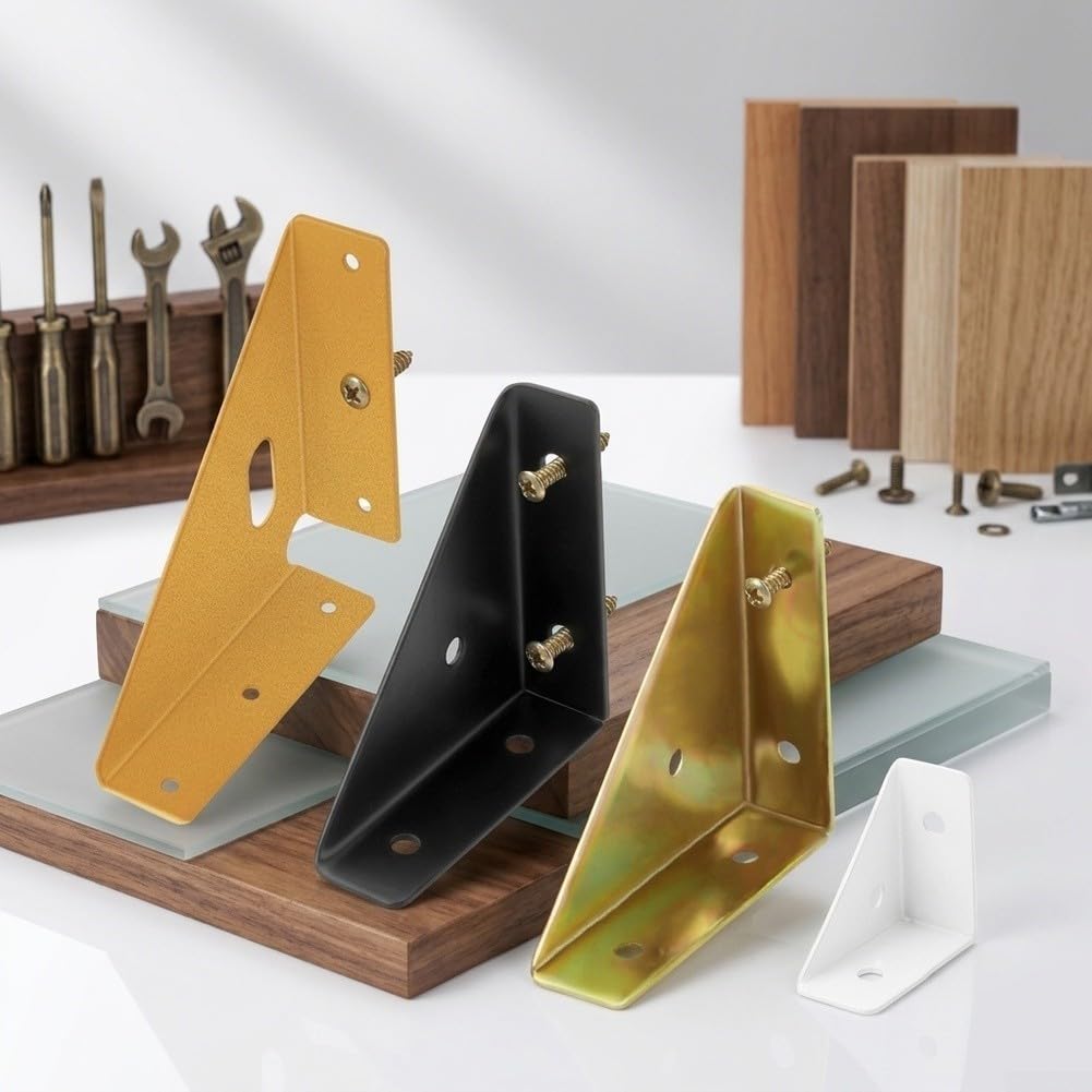 para soporte Esquina para acero 1.3mm Reforzado para carga Pesada(gold-L)