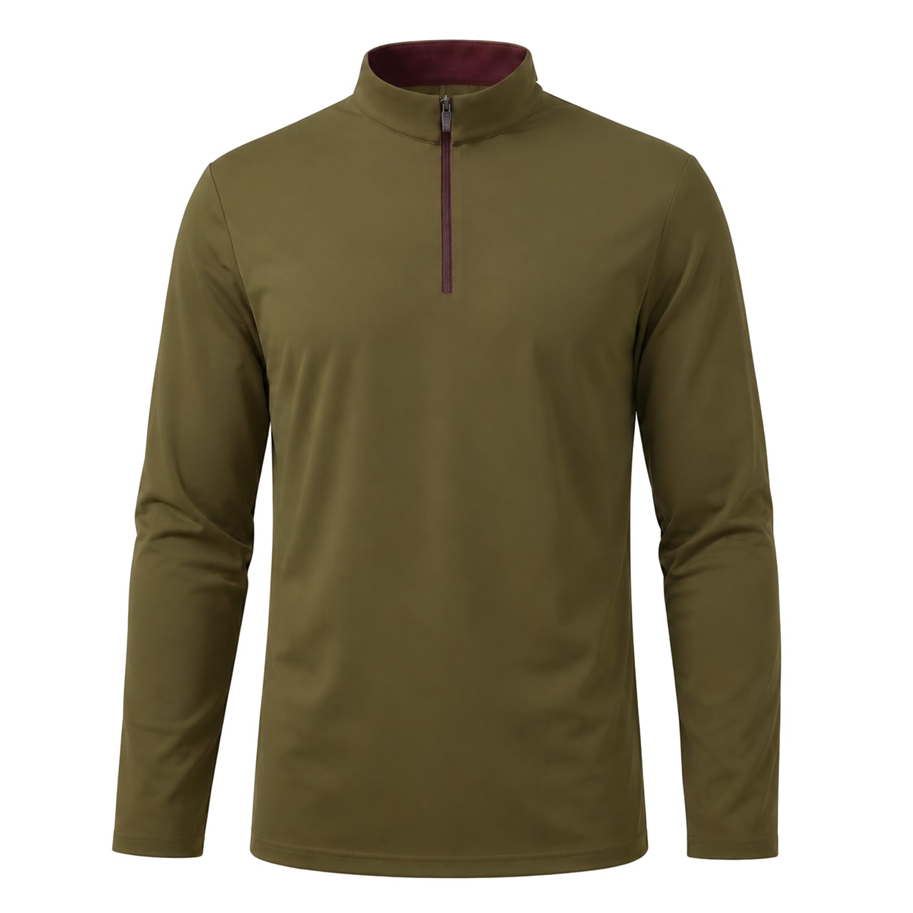 Allthemen Herren Poloshirt Langarm Stretch Polo T-Shirt mit Reißverschluss Polohemd mit Stehkragen Golf Polo Slim Fit Business