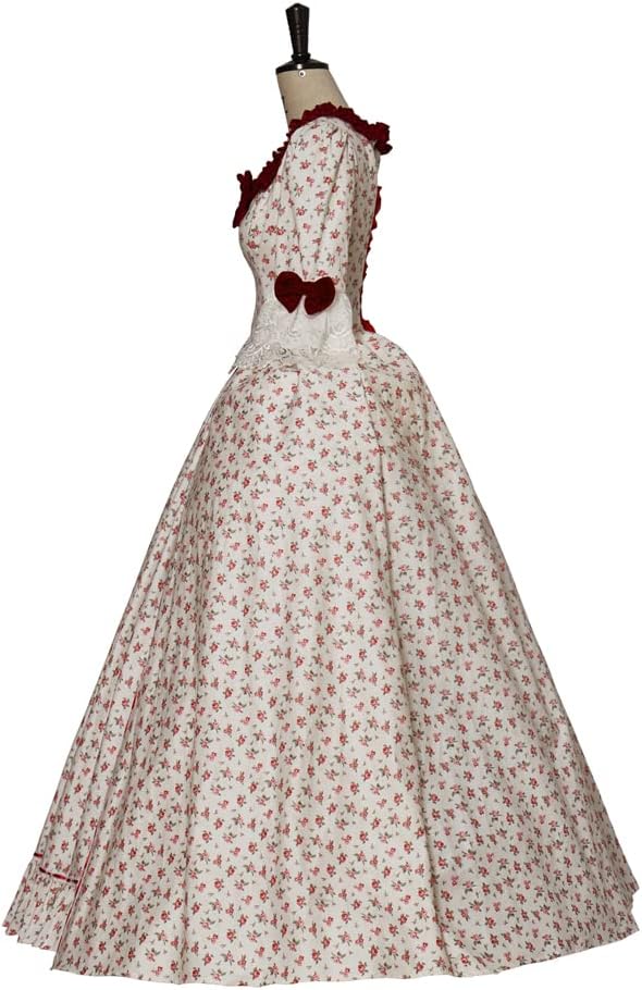 CosplayDiy Women's Rococo Ball Gown Gothic Victorian Dress Costume Red Flower