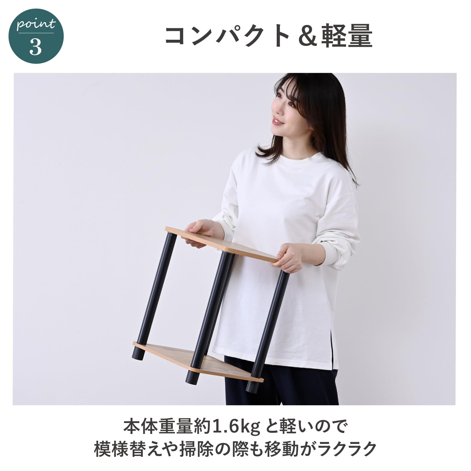 Amazon｜山善(YAMAZEN) サイドテーブル 2段 ミニテーブル 棚 ラック 幅