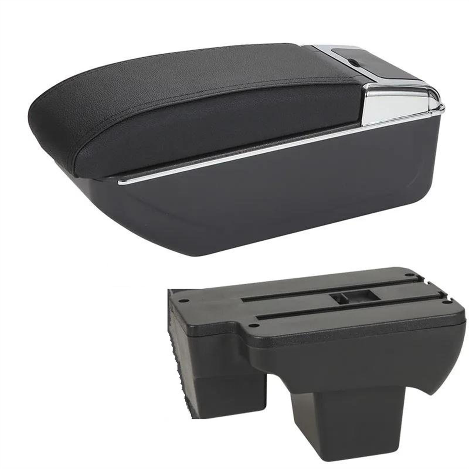 NOHEEU Armrest Box Car Dedicated Retrofit 2020-2024 Storage Parts Accessories For Polo(D2 Black black NoUSB)