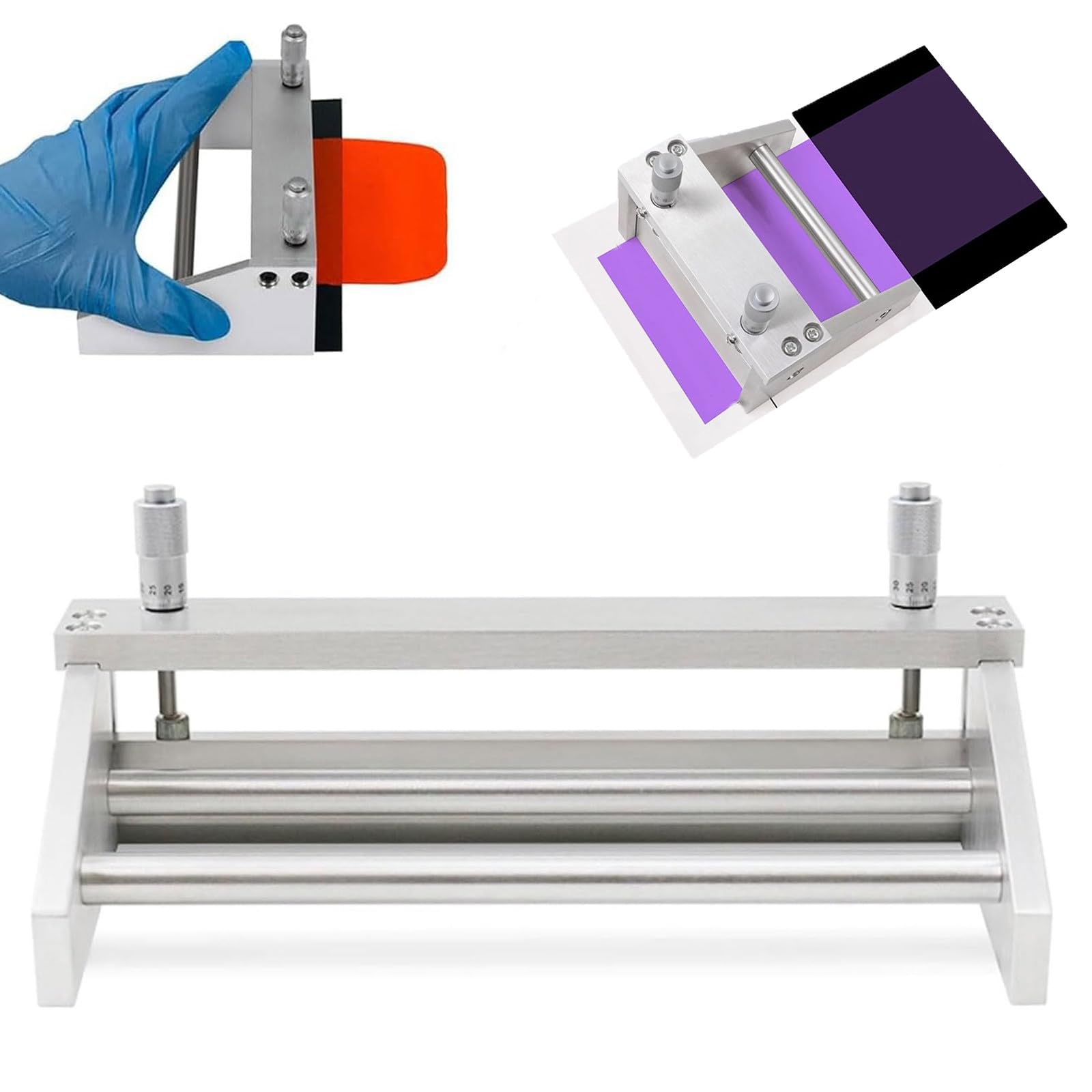 ZHJOPP Adjustable Film Applicator Coater, 3500um Wet Film Micrometer Device with Doctor Blade for Precision Coating (300mm)