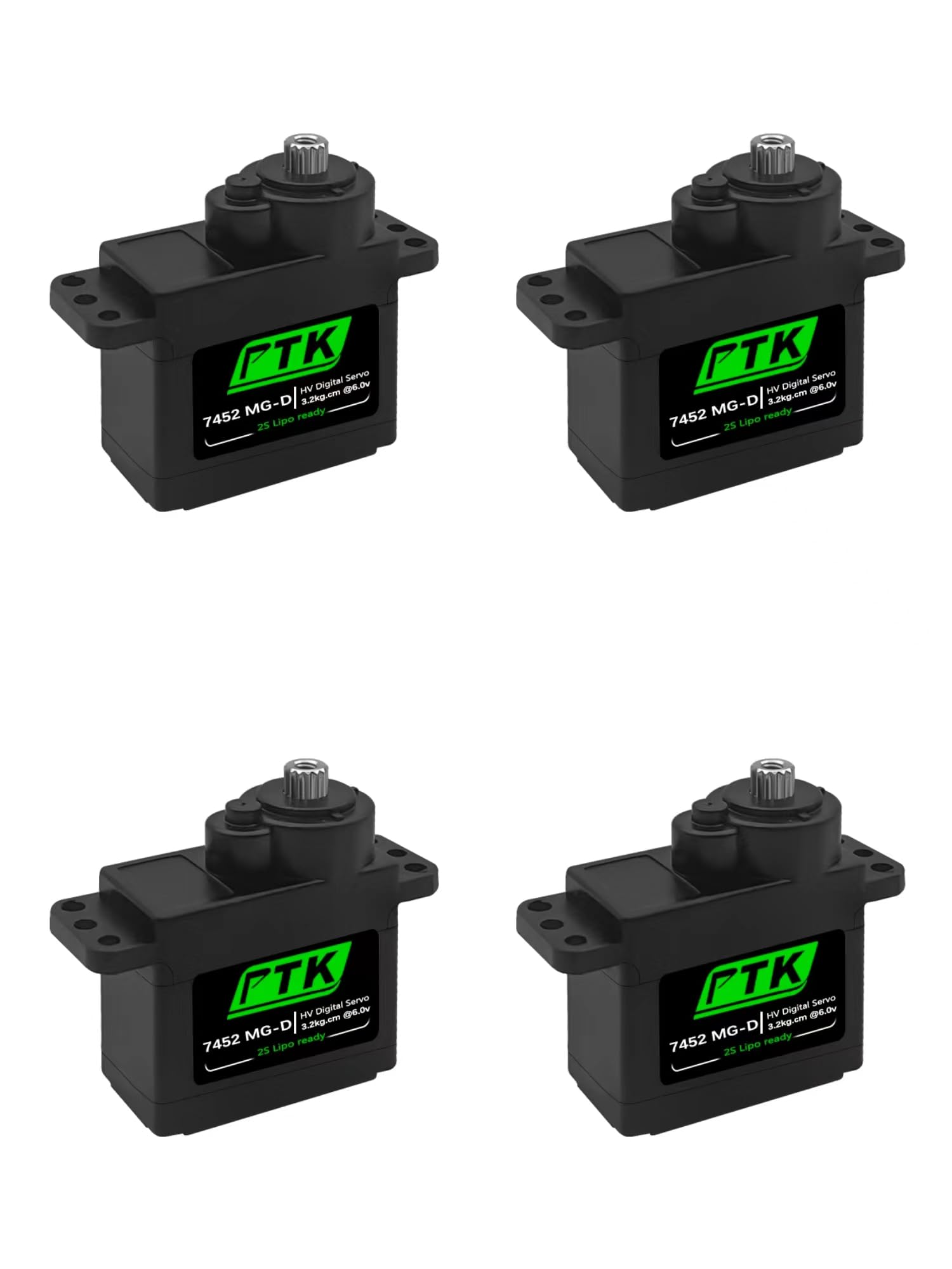 PTK 7452 MG-D 9g Digital Metal Gear Servo, RC Model Servo, F3P, Remote Control Helicopter, Fixed Wing (4pcs)