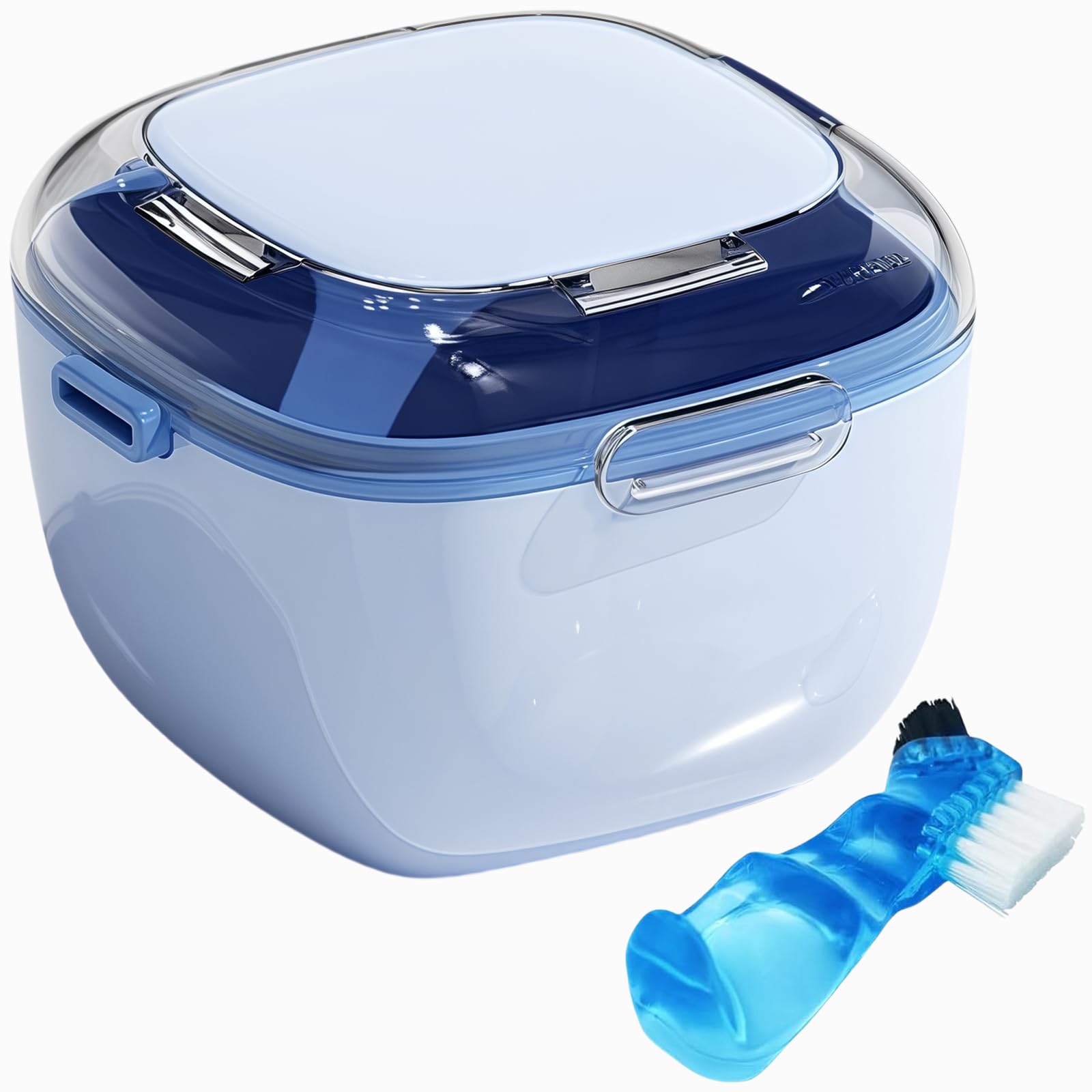 Denture Case, Retainer Cleaning Box, Large Capacity Denture Container Cup