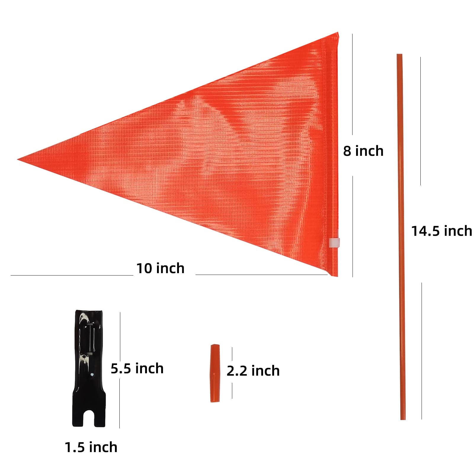Fahrrad-Sicherheitsflagge Mit Verstellbarer Stange – Orange-gelbe Warnfahne Für Bessere Sichtbarkeit Im Verkehr (inkl. Halterung)