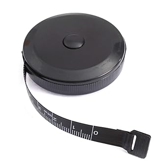 Galaxy Tape Measure for Body, Measurements Tape Retractable Measuring Tape for Cloth, Sewing, Tailor, Fabric, and Crafts, Small Tape Measure with Push Button (Retractable Dual Sided Black)