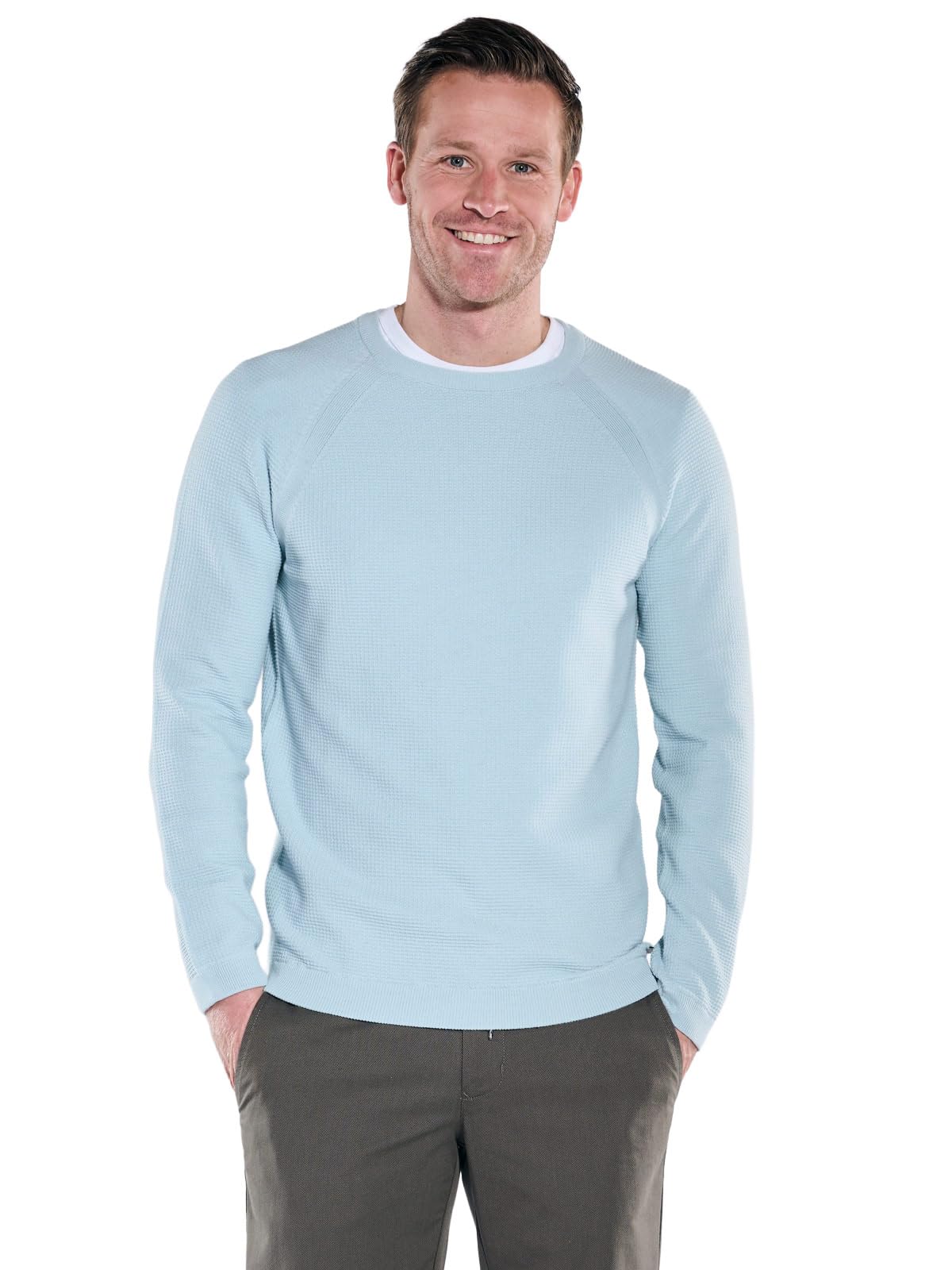 engbers Herren Pullover Rundhals, Hellblau