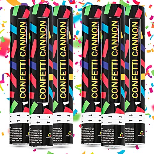 Multicolor Confetti Cannons – Pack Of 6 Party Poppers 12