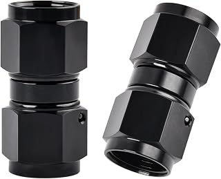 EVIL ENERGY 10AN Female to 10AN Female Straight Swivel Coupler Union Fitting Adapter Aluminum Black 2PCS