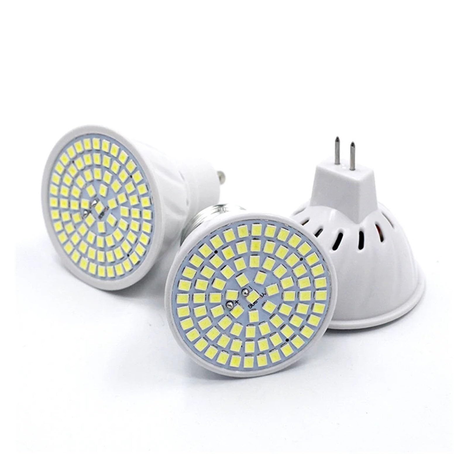 Générique Żarówka LED GU10, E27, E14, 220 V, 240 V, 48, 60 lub 80 LED, reflektor 2835 SMD, oświetlenie (ciepła biel, E14_48 LED)
