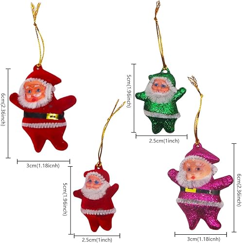 Miniatura 5 de FZBNSRKO Adornos para árbol de Navidad, 24 piezas de adornos colgantes de Papá Noel, mini colgantes de Papá Noel, mini adornos de Navidad para