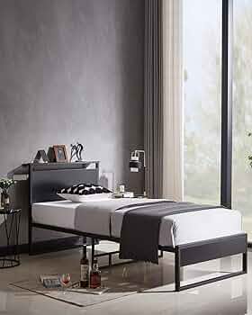 Beemyiベッドフレーム セミダブルベッド 2口コンセント 1USB Beemyiベッドフレーム セミダブルベッド 2口コンセント 1USB