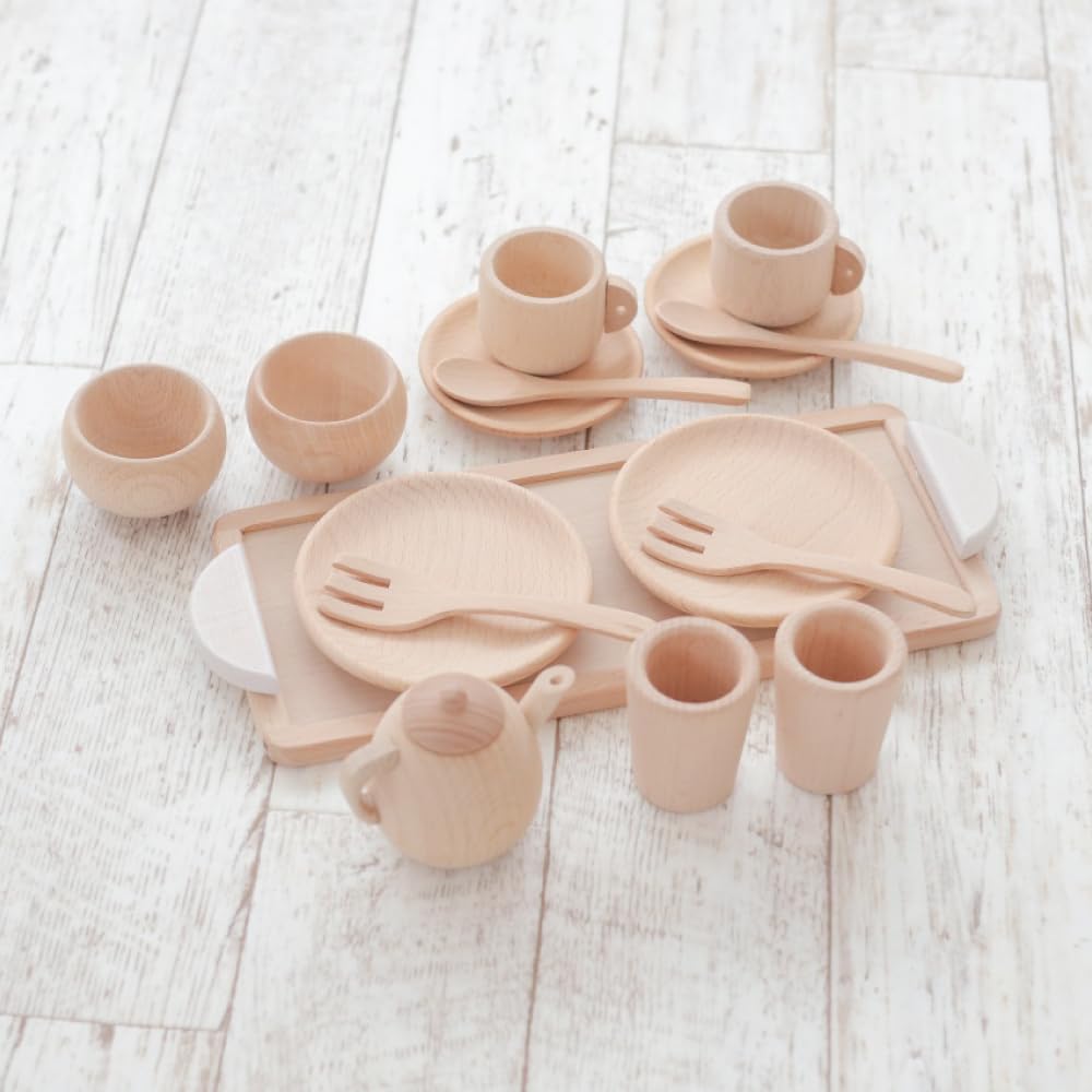 Amazon | 木製おもちゃのだいわ ミニままごとセット（ホワイト）食器棚