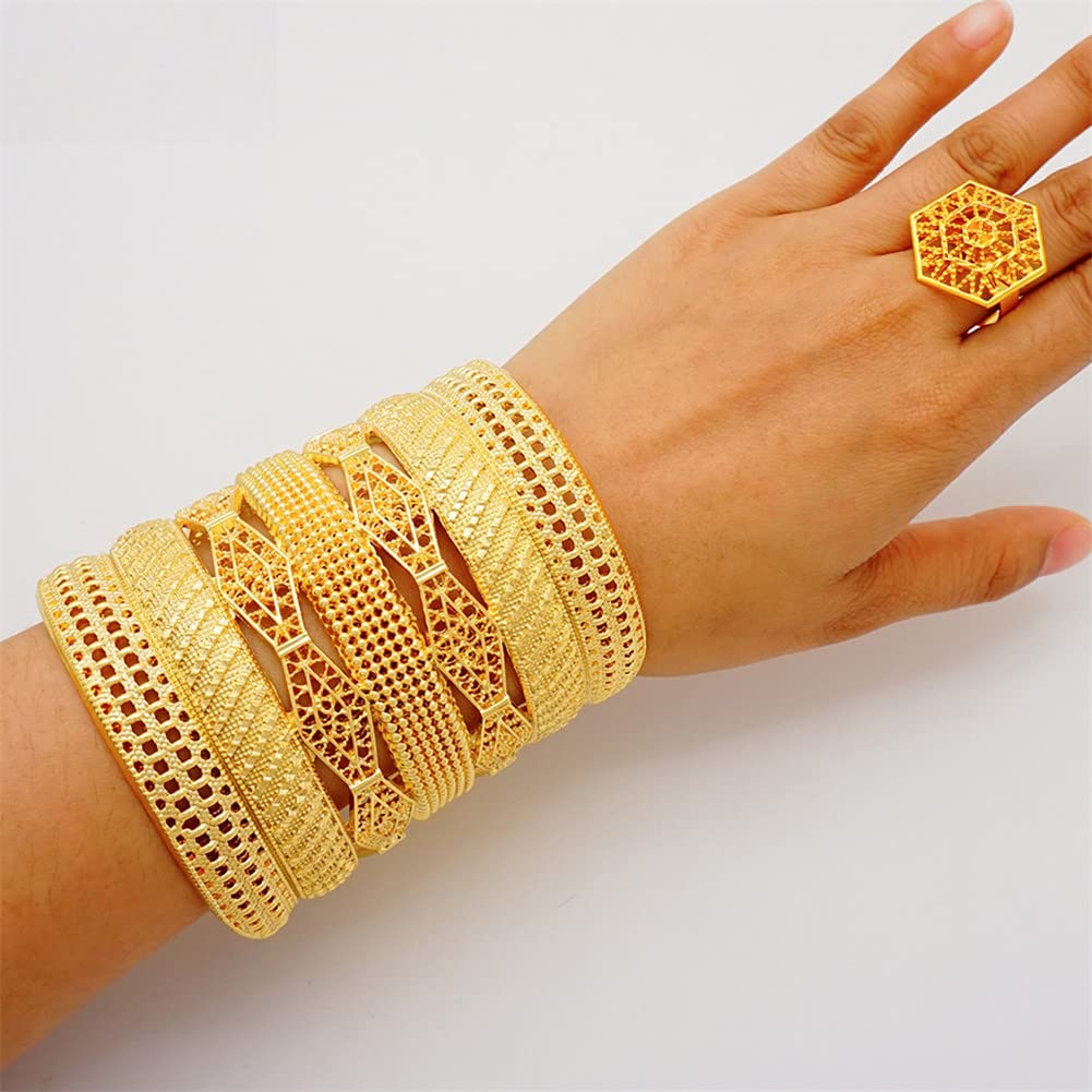 Amazon.com: Gold Color African Dubai Bracelet For Women Thick