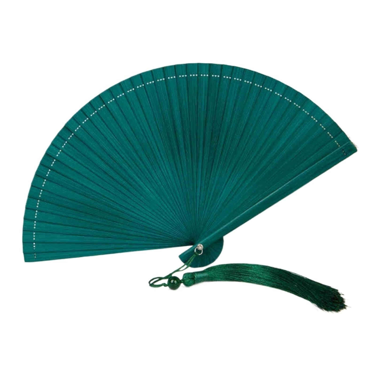 SXTYYH Folding Hand Fan,Bamboo Small Fan, Gift Folding Fans, Plain Surface Summer Chinese Classical Style, Handheld Fan for Women Foldable(Green A)