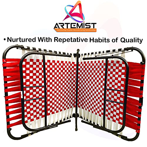 Image of ARTEMIST Single Folding Beds with Pillow Space Saving Super Sturdy Portable Foldable Beds Frame Slat, Perfect Replacement of Box Spring Beds 3X6 feet (Classic Bed & Pillow)