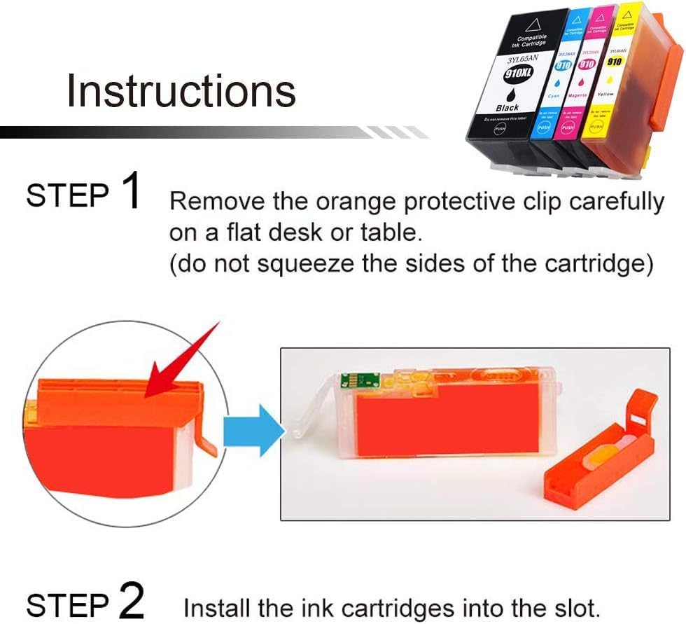 Miniatura 4 de Cartucho de tinta remanufacturado de repuesto para HP910XL Cartucho de tinta 3YL65AN 3YL58AN 3YL59AN 3YL60AN para impresora OfficeJet 8035 OfficeJet