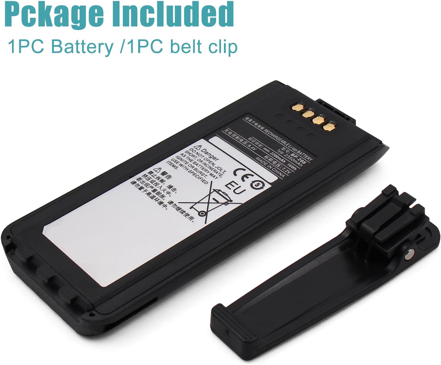 Accessoryway BP-288 7.2V 2350mAh Li-Ion Battery Compatible for ICOM A25 C-A25 IC-A25N IC-A25NE IC-A25CE Aviation Radios Replacement Battery