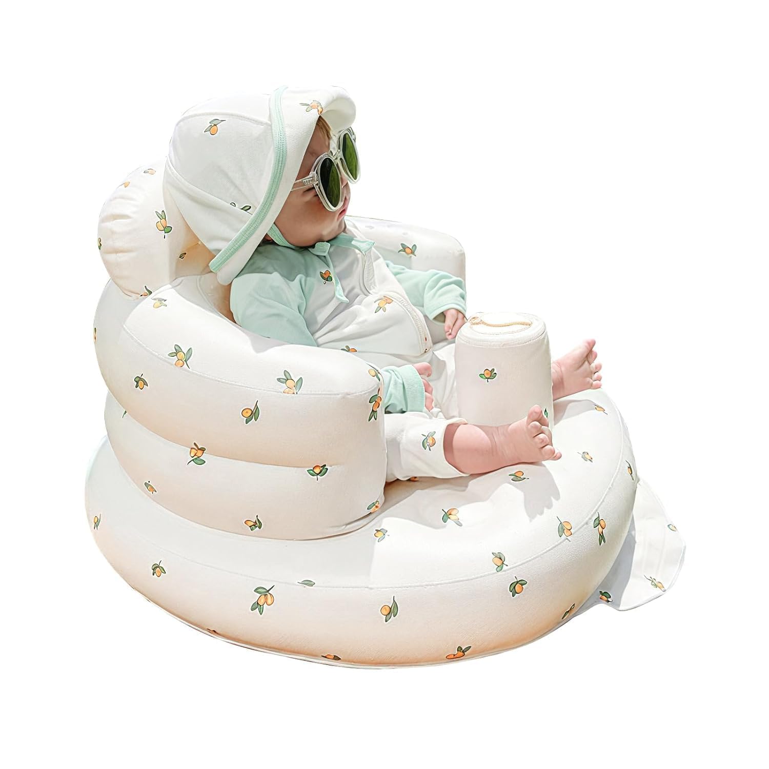 Humongous Inflatable Baby Seat with Bear Print | Portable Toddler Support Sofa with Built-in Air Pump | Anti-Slip Soft Chair for Sitting Training | Travel Friendly for 3–36 Months-image-39