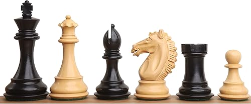 Royal Chess Mall - Juego de piezas de ajedrez Alban Knight Staunton de 4" - Boj ebonizado ponderado