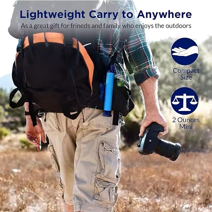 Miniatura 7 de Filtro de agua portátil para emergencias, senderismo, camping, viajes y preparación de desastres (paquete de 4)