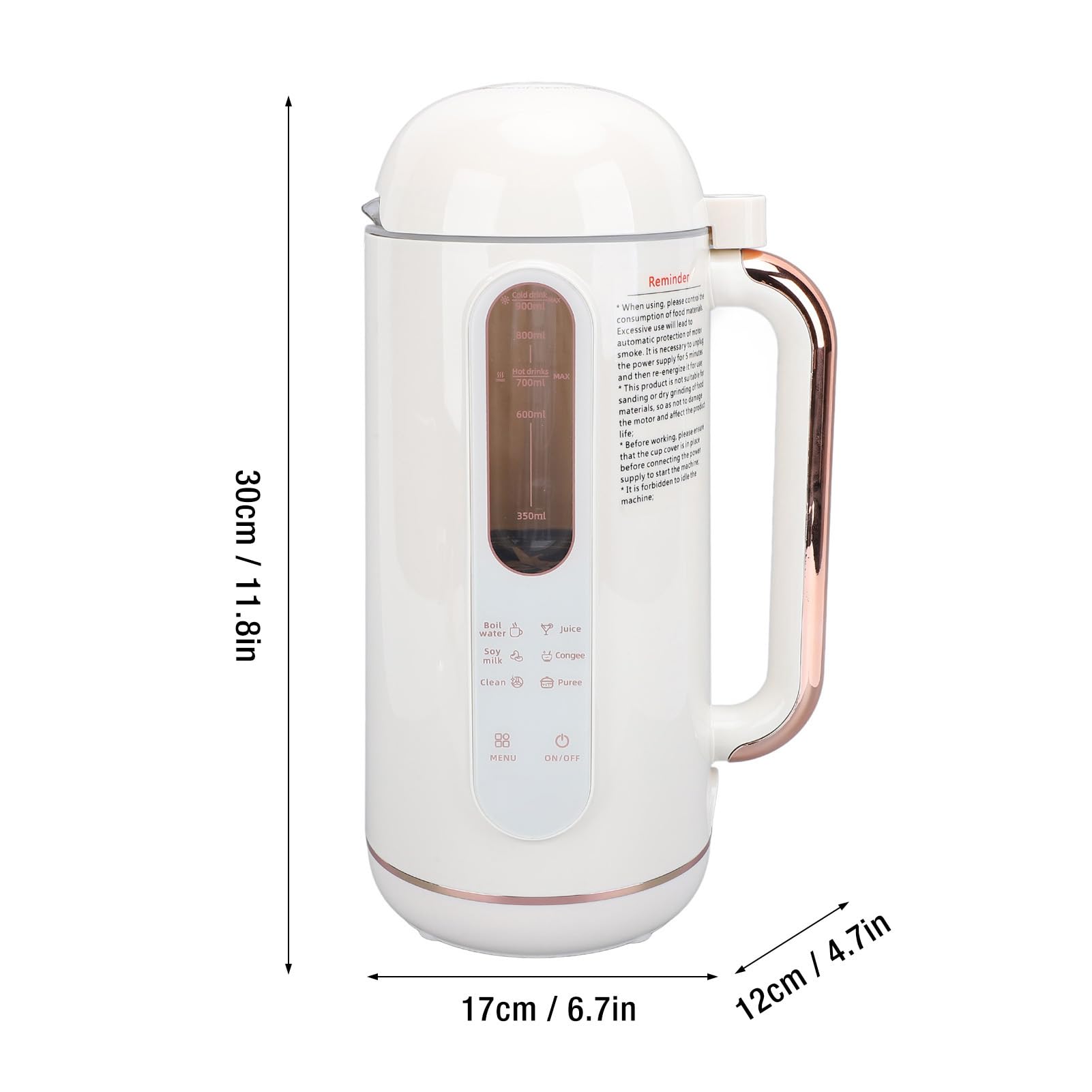 NOENNULL Soy Milk Maker Machine, 900ML Automatic Nut Milk Maker, Children Cooking Food Processor Juicer Mini Juicer Maker for Almonds, Oats, Soybeans (US Plug 110V)