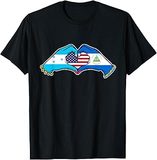 Heart hands Honduras, Nicaragua and the US. T-Shirt