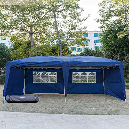 VINGLI 10X20 Feet Pop Up Canopy,Instant Tent,4 Removable Sidewalls,Folding EZ Up Canopy Tent,Patio