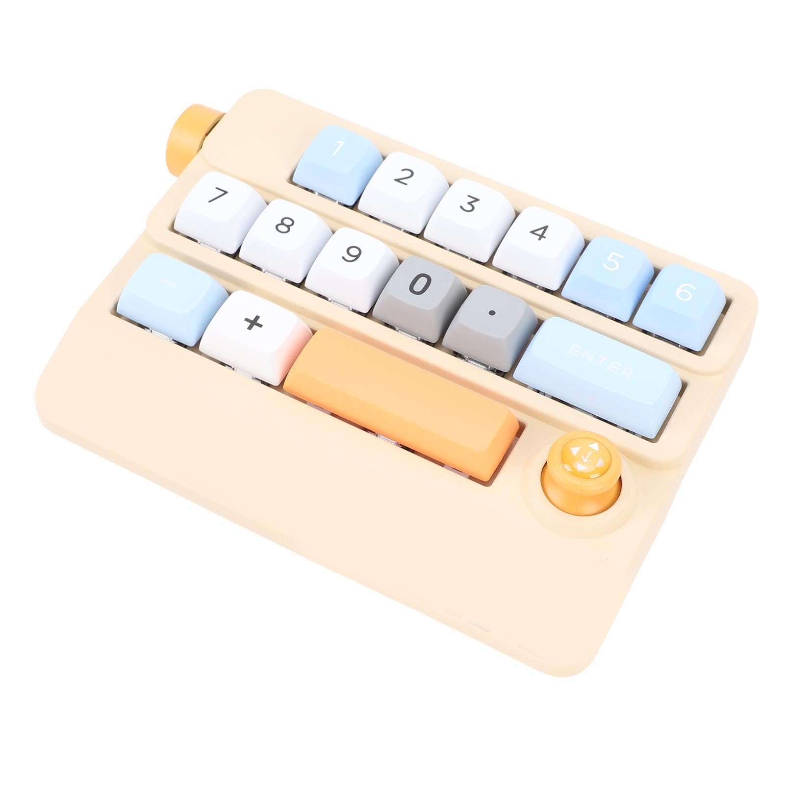 Tosuny Pavé Numérique Mécanique, 17 Touches Swappable à Chaud Filaire USB Clavier Numérique avec Joystick de Contrôle et 12 Modes D'éclairage, pour PC Ordinateur Portable Gaming (Yellow)