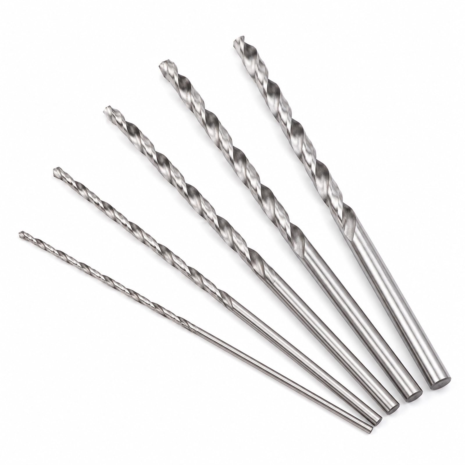 5-Piece Extra Long Drill Bits, 150mm HSS Twist Drill Bit Set for Wood Metal Plastic and Aluminum - Straight Shank High Hardness Spiral Drill Bits in 2/3/3.5/4/5mm Diameters