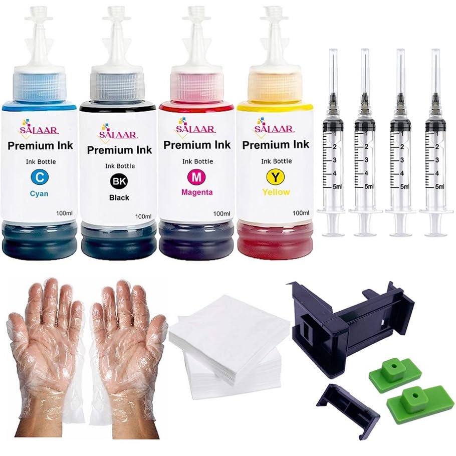 SALAAR Refill Kit for PG 740, CL 741, PG 745, CL 746, PG 47, CL 57, Black + Tri Color Combo Pack Ink Cartridge-image-2