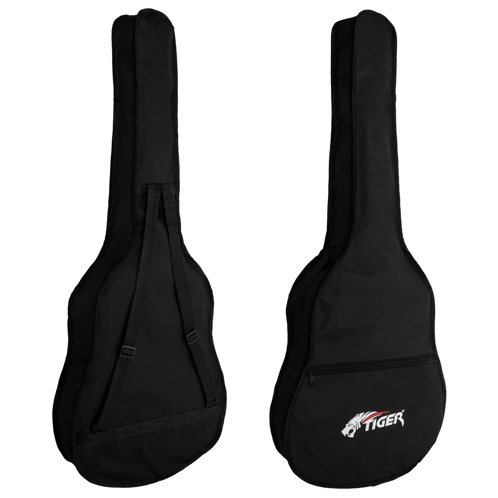 TIGER muzyka pełnowymiarowa gitara akustyczna dla początkujących - czerwona | Gitara akustyczna w kolorze kasztanowym, pełny rozmiar. Idealna dla początkujących i do codziennej nauki gry.