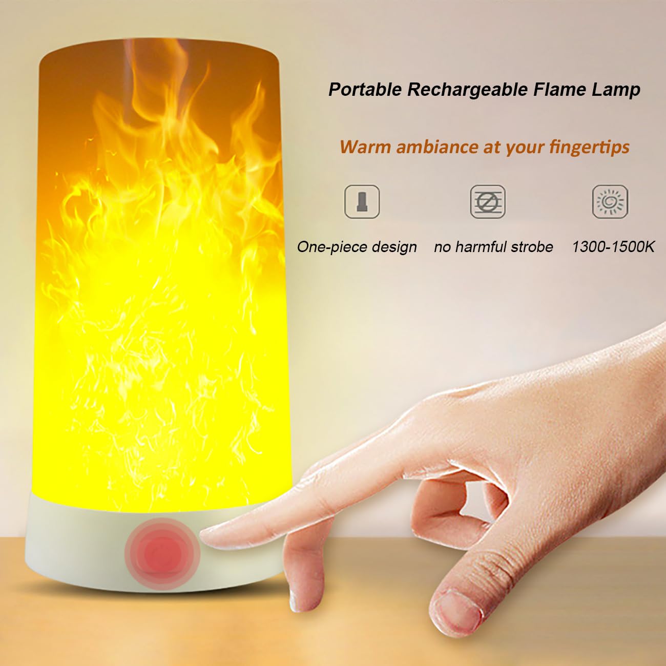 Lampada Effetto Fiamma, Lampada a Fiamma a LED Ricaricabile Tramite USB Impermeabile Luce Notturna a Fiamma con Base Magnetica e Ganci in Metallo per Natale, Feste, Interni ed Esterni