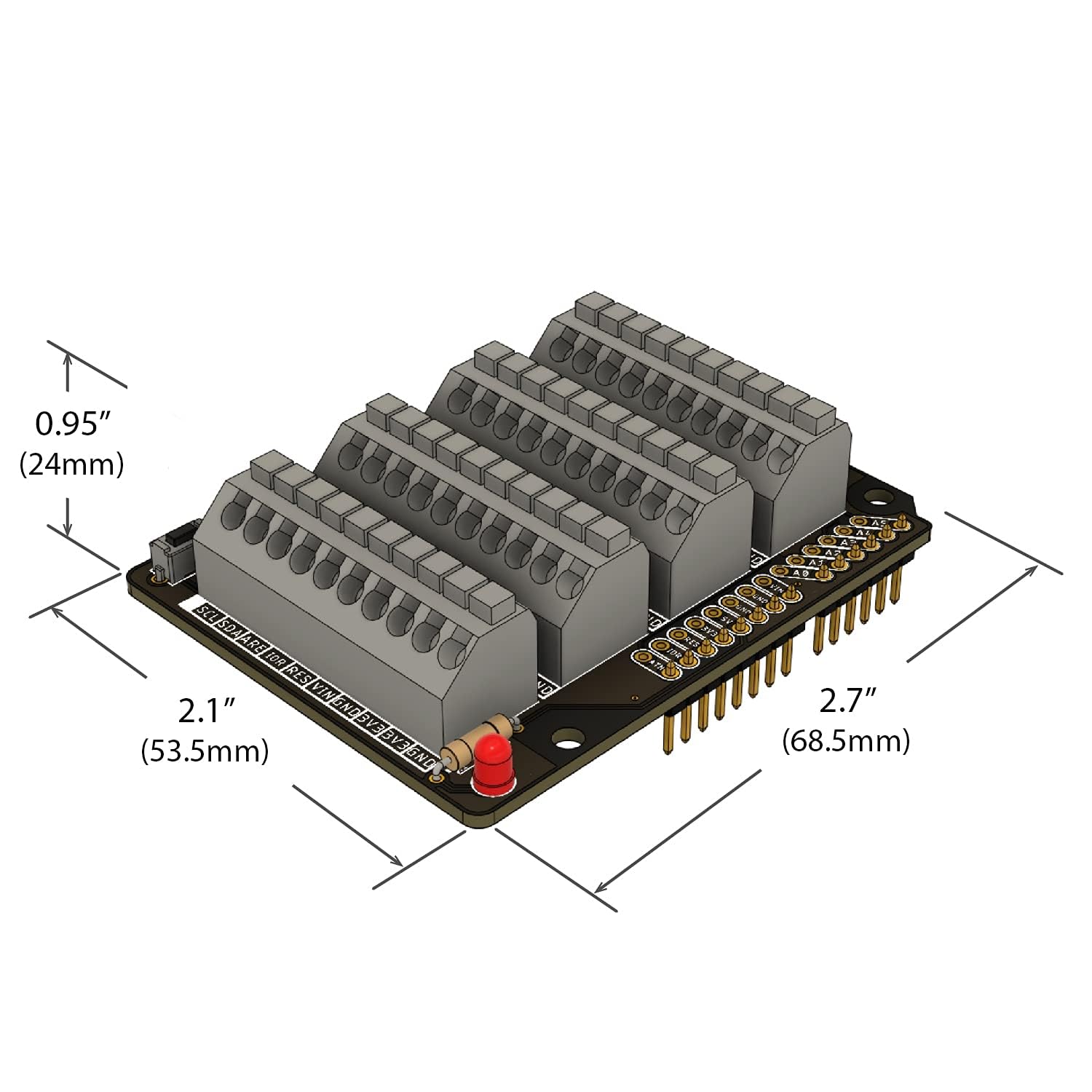 ELECTROCOOKIE Uno Terminal Block Shield Kit, kompatibel mit Arduino Uno R3, Push-in einfache Feder Connector Expansion PCB Modul