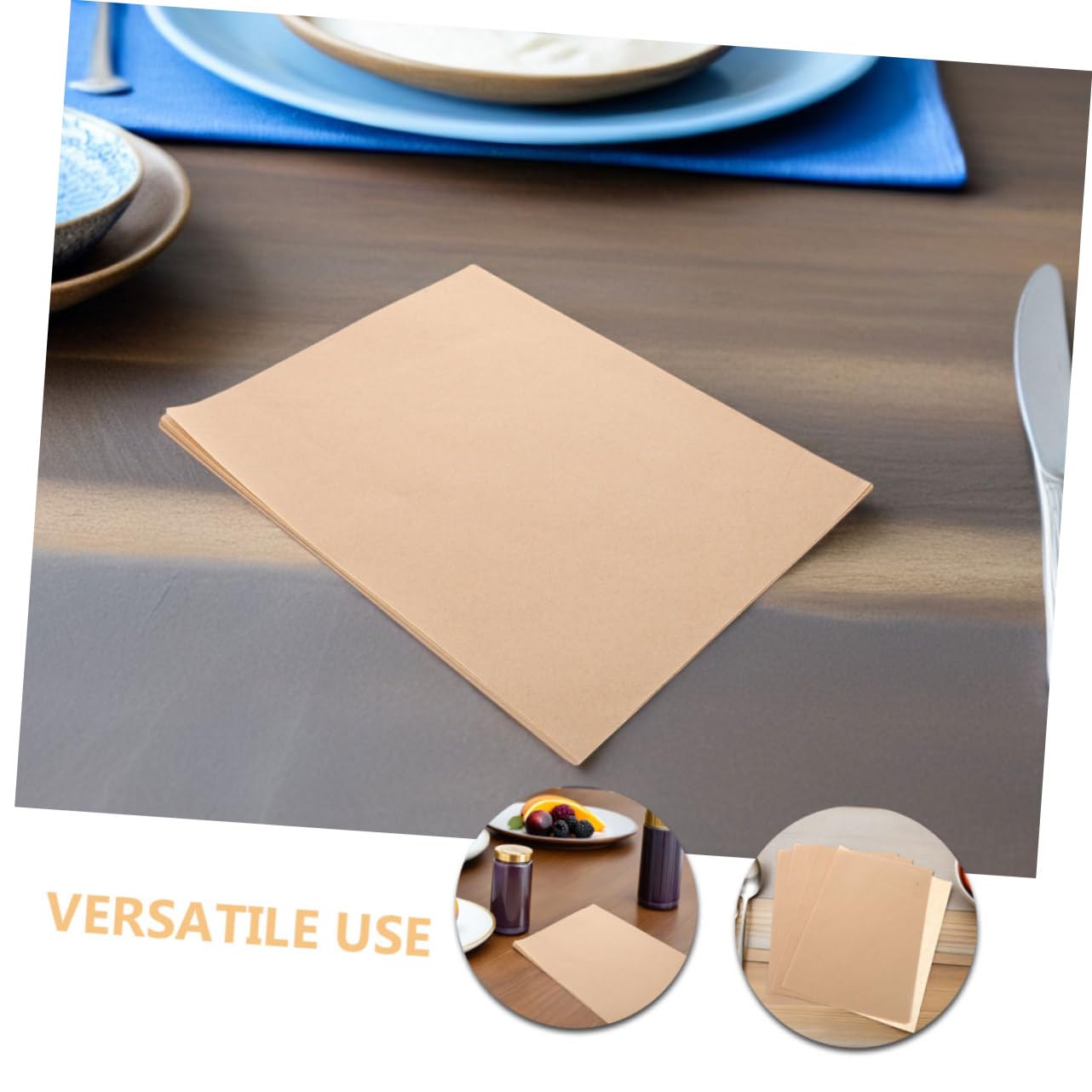 Carta per Fritti Antigoccia 500 Pezzi Grease Proof Paper per Pizza, Grigliata e Frittura, Carta Oleata per Cucina Finitura Rustica
