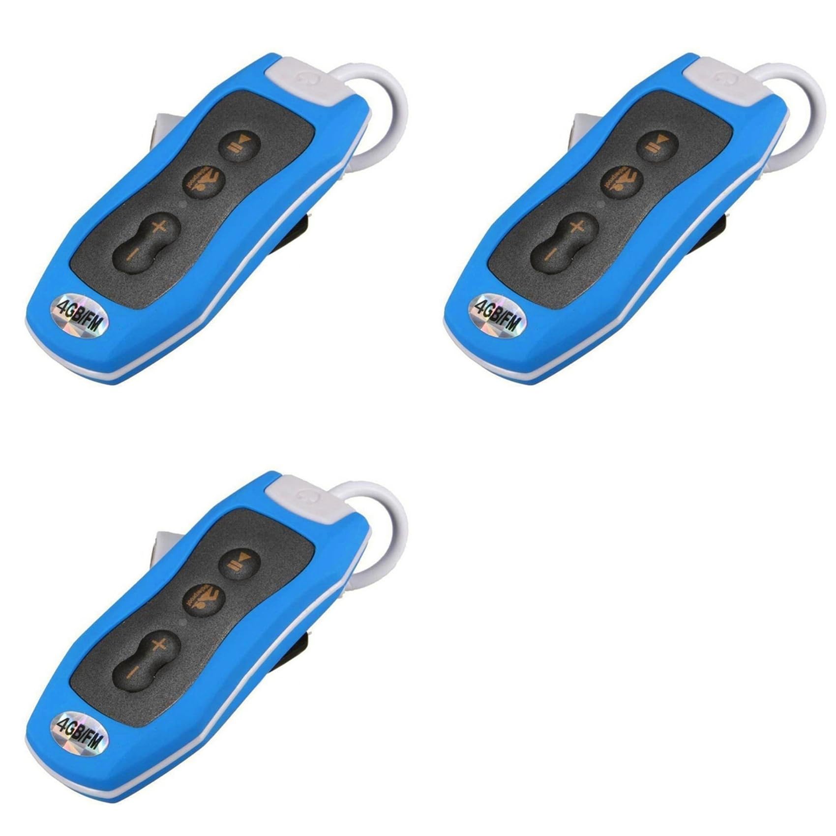 3X Reproductor de MP3 con Clip IPX8 Resistente Al Agua Radio FM Sonido Estéreo Natación Buceo Surf Ciclismo Deporte Reproductor de Música con FM(C)
