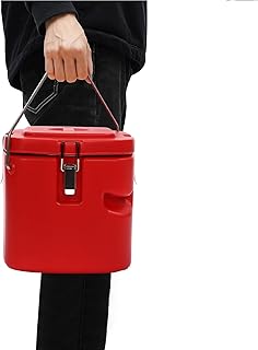 10QT Insulated Soup Container Commercial Food Warmer for Hot&Cold Food, 2.5 Gallon Hot Box for Catering, Food Cooler Soup Carrier for Restaurant, Canteen, Home 6H Insulation Time (Red)