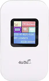 Mobile Wi Fi Hotspot, 4G LTE Desbloqueado Dispositivo Wi Fi Hotspot, Roteador Portátil Com Slot para Cartão SIM para Viagem, até 10 Usuários 1,44in LED Display 2100mAh Bateria